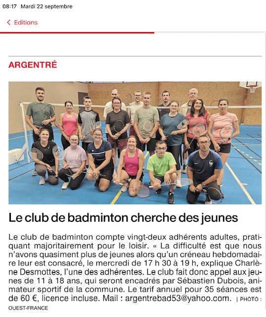 US Argentre Badminton